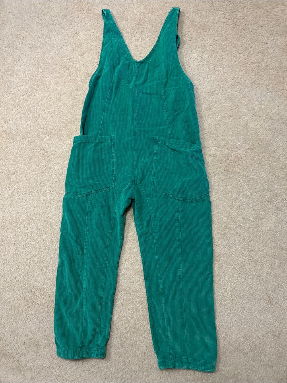 We the Free High Roller Cord Jumpsuit Green Corduroy Women's Overalls